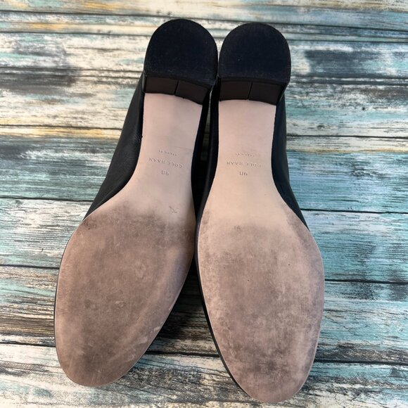 Cole Haan Aviana Pumps Womens 9B Black Leather Dress Work Shoes Low Block Heel - Picture 7 of 12